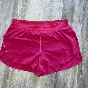 Lululemon Pink Fast and Free Hight-Rise Split Short 3”
